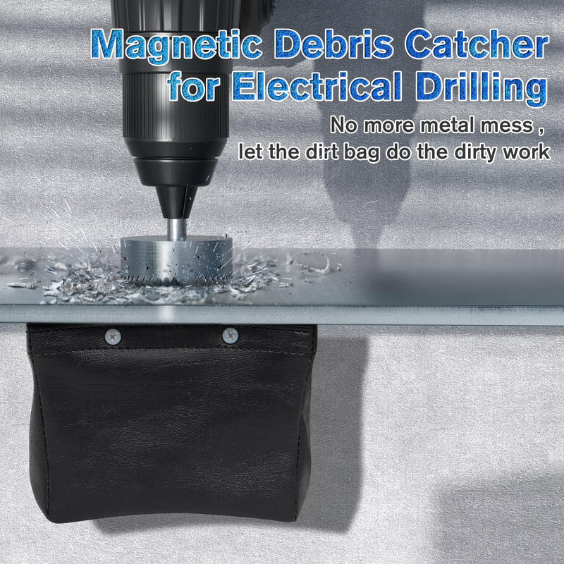 Strong Magnetic Drilling Catcher Bag, Magnetic Drill Shaving Catcher, Electrical Drill Catcher Dirt Bag for Magnetic Metal Shavings on Electrical Panels,Electrical Safety Drilling Tool Bag-1 Pack