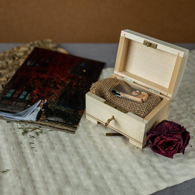 Small Wooden Jewelry Box | Lockable Storage Box with Lock & Key | 4.17 x 2.95 x 2.95 in | Plain, Unpainted & Unfinished | Keepsake Trinket Treasure Chest