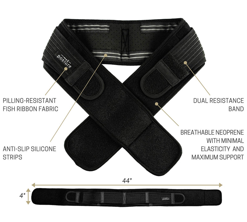 Sacroiliac Hip Belt for Women and Men That Alleviates Sciatic, Pelvic, Lower Back, Leg and Sacral Nerve Pain Caused by Si Joint Dysfunction| Trochanter Brace (Regular, Black) Regular (Hip Size 32"- 45")