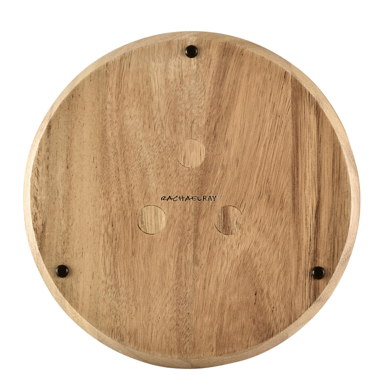 Rachael Ray Pantryware Magnetic Acacia Trivet with Silicone Feet, 9 Inch - Brown