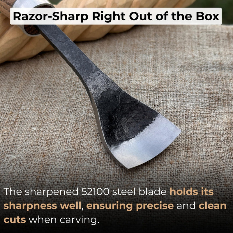Sharky Hand-Forged Spoon Bent Gouge - Professional Wood Carving Chisel For Spoons Bowls Kuksa And Sculpting (0.8 inches (20 mm)) 0.8 inches (20 mm)