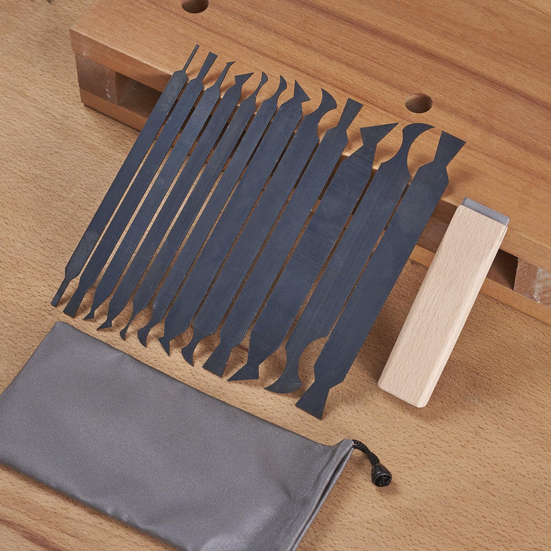 New Cabinet Scraper Cards asnd Cabinet Scraper Burnisher with 12 Piece Multi-Shaped Scraper Set Suitable for Various Small space and Small-Sized Tasks(HTCSCS13) HTCSCS13