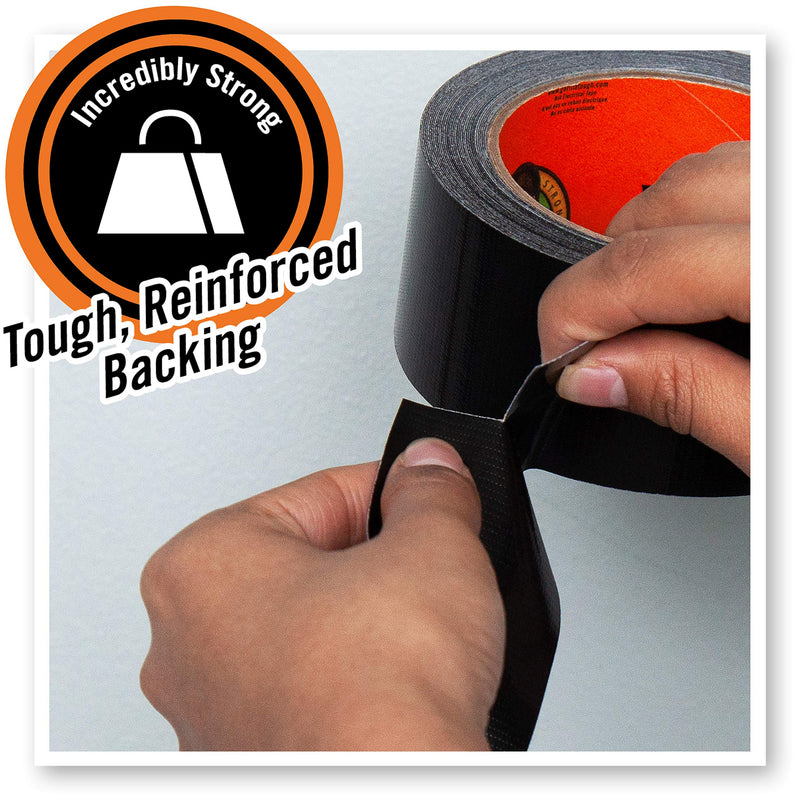 Gorilla Black Duct Tape, 1.88" x 12 yd, Black, (Pack of 3)