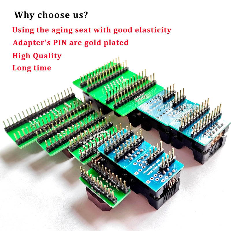 16pcs Universal Adapter Scoket Compatible with Xgecu T48 T56 RT809H RT809F EZP MCU Test Socket Programming Adapter ic chip avr Programmer