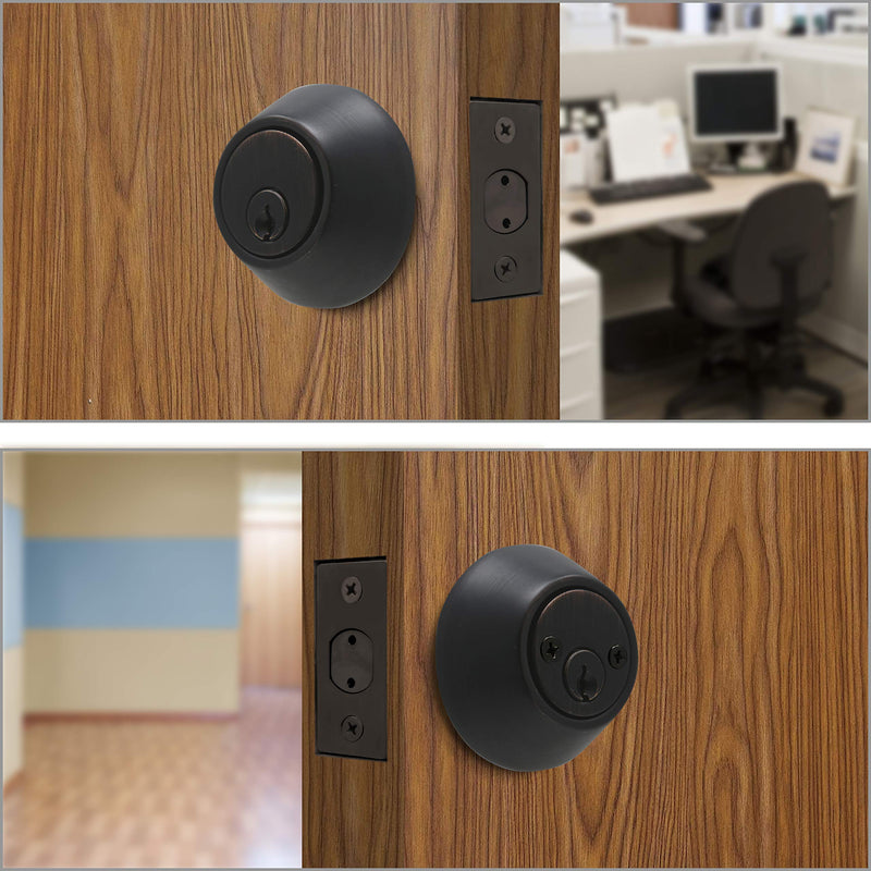 MiLocks Grade 3 Double Cylinder Deadbolt Commercial Industrial Duty (Oil Rubbed Bronze) Oil Rubbed Bronze