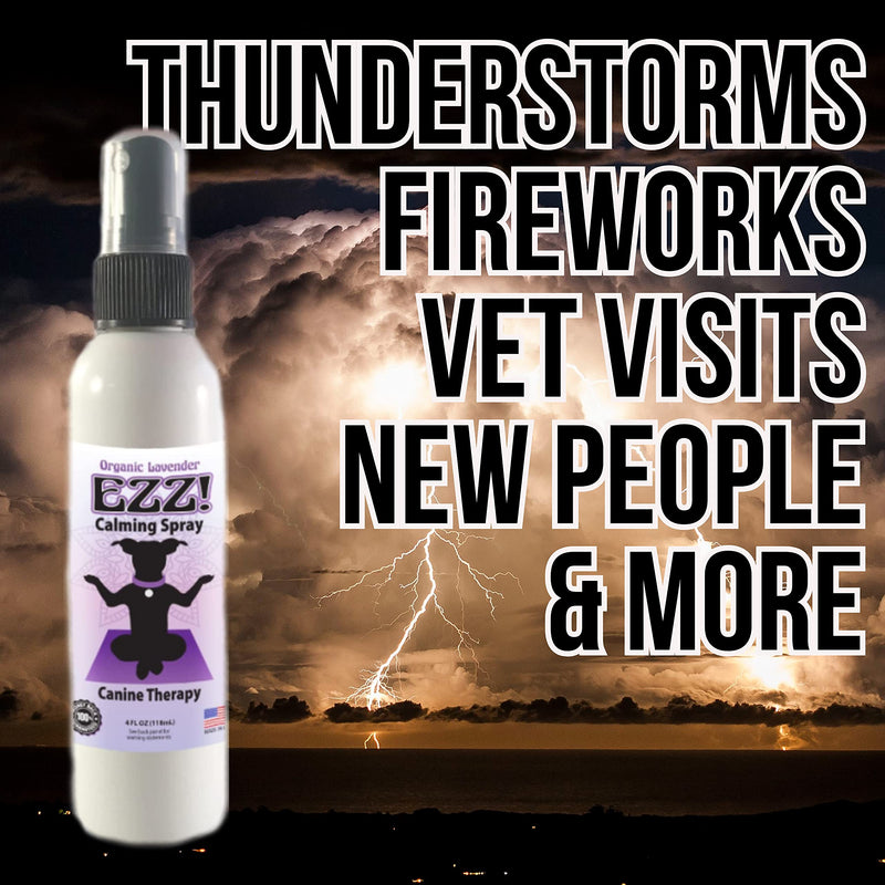 EZZ! Canine Calming Spray- Organic Lavender Aromatherapy Dog Calming Aid - Safely Soothe Your Dog with EZZ- 4 oz - PawsPlanet Australia