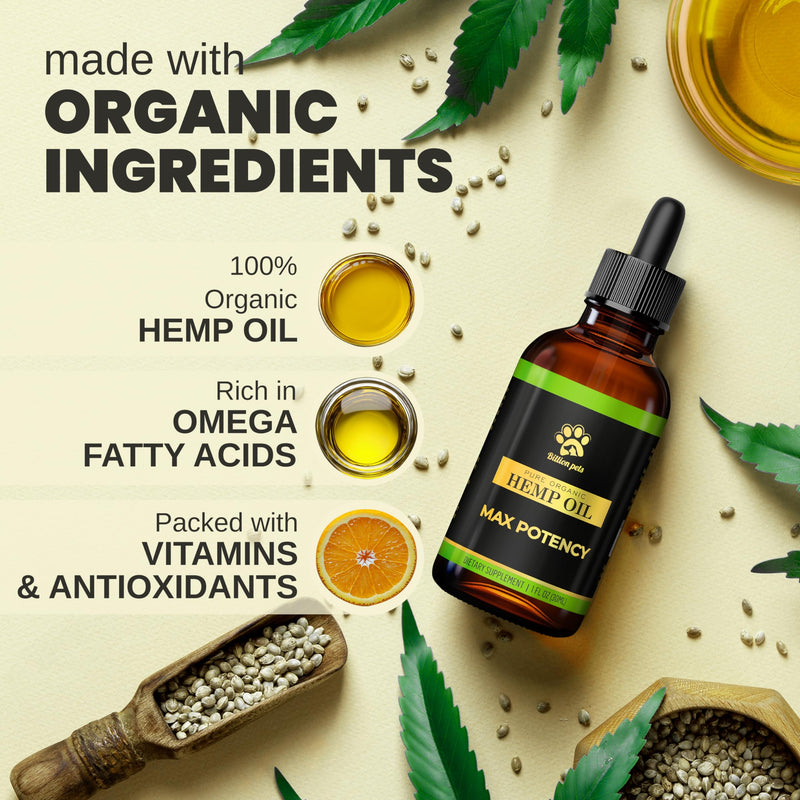 Billion Pets - Hemp Oil for Dogs and Cats - Helps with Anxiety, Pain, Stress, Sleep, Arthritis, Seizures Relief - Hip and Joint Support - Calming Drops 2 Pack