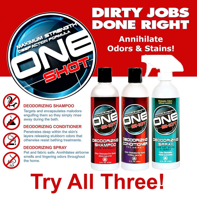 Best Shot One Shot Deodorizing Shampoo, Coat and Skincare Product for Dogs, Cats, and Horses, Eliminates Foul Odors, De-Skunk, Ready-to-Use, 16 Oz. - PawsPlanet Australia