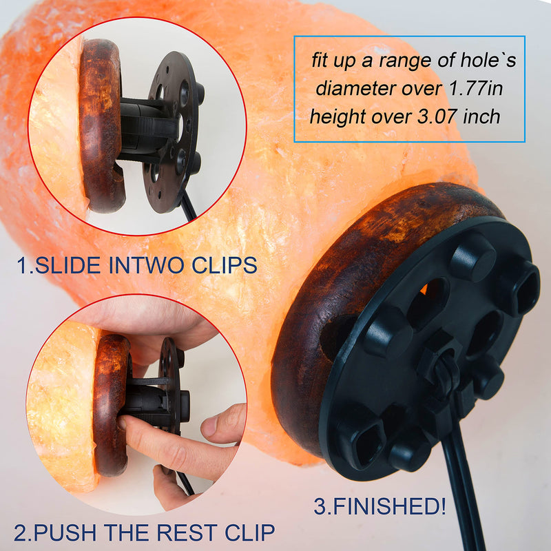 Venforze Himalayan Salt Lamp Cord Replacement with Dimmer Switch and E12 Halogen Salt Lamp Bulbs(6-Pack), 5 Feet Salt Lamps Cords with Base Assembly Size B1