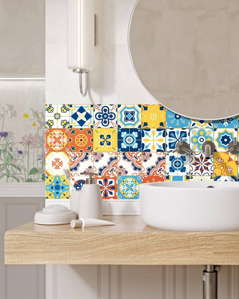 FLFK Wall Border Tile Stickers Peel and Stick Wallpaper Border for Kitchen Backsplash Bathroom Shower Room,4"x240" 4" x 240" DT924