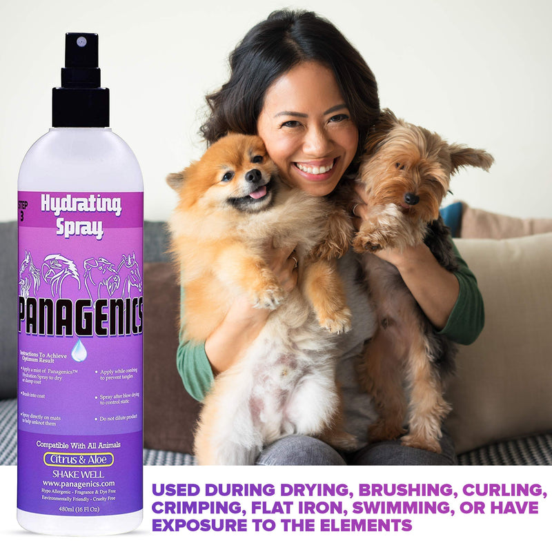 [Australia] - Panagenics | Pet Hydrating Spray - Safe for All Animals, Unscented, Contains Citrus and Aloe Active Ingredients - 16 Ounce 