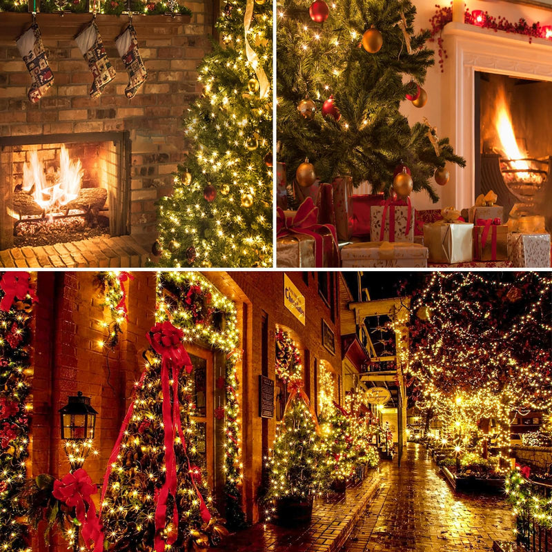 Extra-Long 66FT Christmas Lights Outdoor/Indoor, 200 LED Super Bright String Lights for Bedroom, Waterproof 8 Modes Plug in Twinkle Fairy Lights for Classroom Christmas Tree Decorations (Warm White) Warm White 200LED