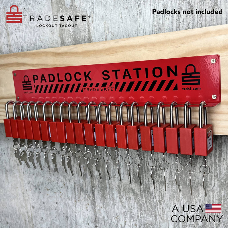 TRADESAFE Lockout Tagout Locks Station - Loto Station for Safety Padlocks, Loto Locks Rack Holds up to 20 Lockout Locks, No Loto Lock Included 20 padlocks (Unstocked)
