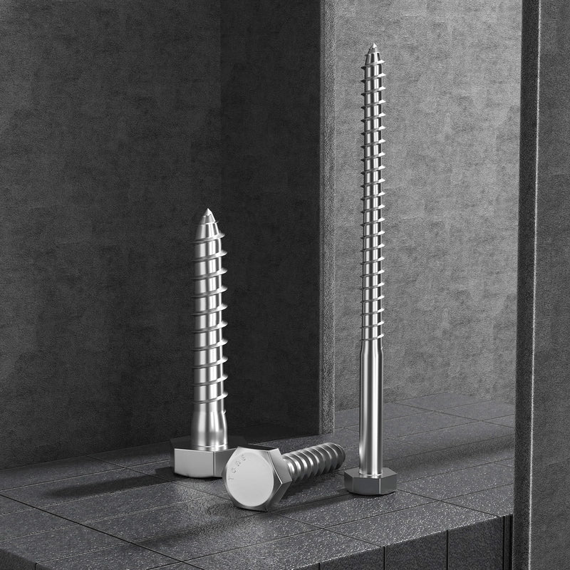 3/8" x 1-1/2" Hex Head Lag Screws 14Pcs, 304 Stainless Steel 18-8 Lag Bolts Wood Screws Heavy Duty Large Screws for TV Mounts, Deck, Boat Repair 3/8x1-1/2 (14pcs)