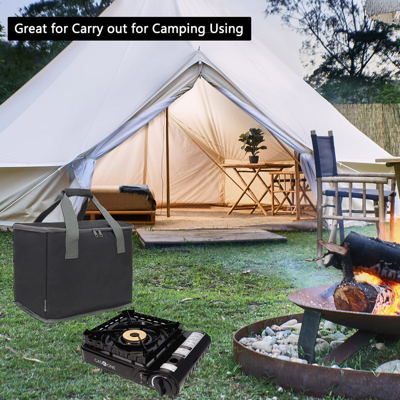 Carrying Bag Compatible with GasOne Portable Butane Gas Stove for Travel, Camping, Picnic Black