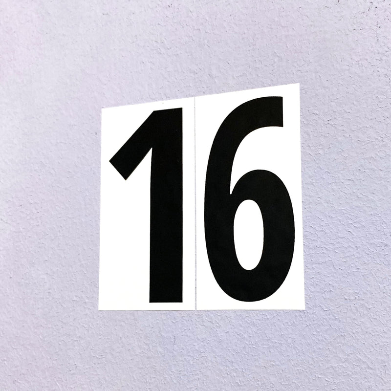 40 Pieces, 6" - Vinyl Number Stickers, Waterproof Large Stick On Numbers - Black Numbers 6 x 3 inches