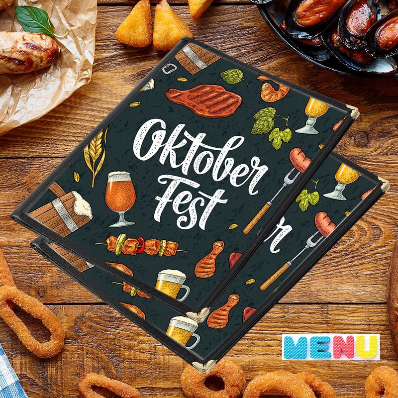 2PCS Menu Covers 8.5" x 11" Restaurant Menu Holder 4 Page 8 View Transparent Menu Sleeve,Fits A4 Size Paper for Restaurant Menu Home Project Office Daily Paper Chores and etc 2