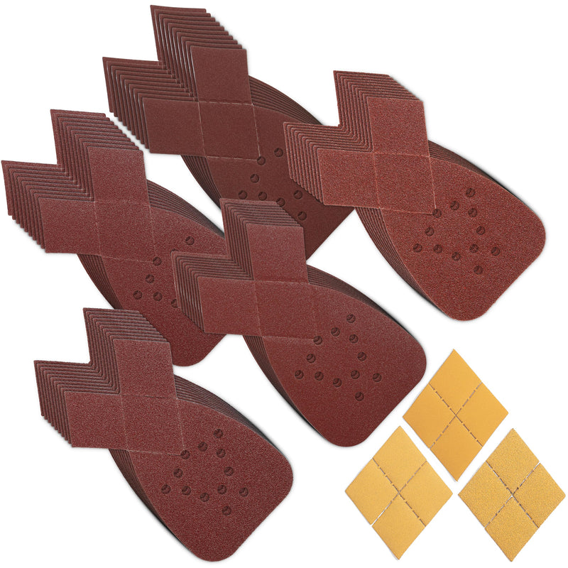 Bates- Mouse Detail Sander Sandpaper, 50 pcs, 60/80/120/150/240 Grits with Extra 3 Tips, Red Sanding Pads, Mouse Sandpaper Assortment, Mouse Sander Sandpaper, Black and Decker Mouse Sanding Pads 50 pcs, 60-240 Grits Red with Extra 3 Tips