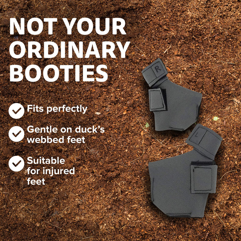 Duck Shoes for Injured Feet – Protective Neoprene Footwear for Ducks, Protective Shoes for Birds with Injured feet, Bumblefoot Relief - Small, 2.5’’ Max. Inside Width - Gray Small Ducks DUCK AND GOOSE SHOES