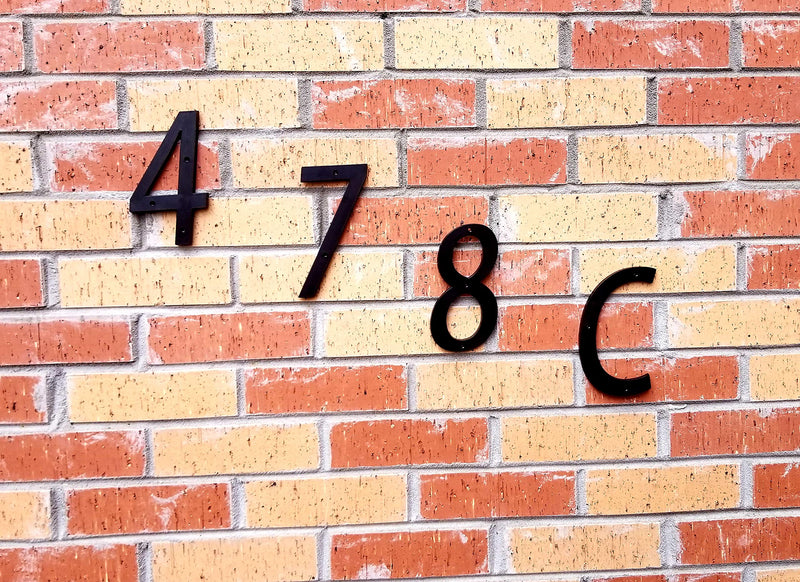 6 Inch House Home Address Street Numbers for Outdoor Indoor Exterior Building Apartment Yard Black Plastic, UV Resistant Number 0-9 Letter A-G (9) 9