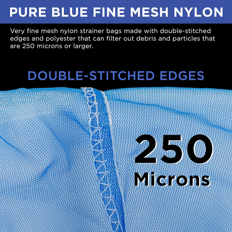 Master Elite 5 Gallon Paint & Liquid Strainer Filter Bag with Pure Blue Fine Nylon Mesh, Pack of 12 - Used in 5 Gallon Buckets, Disposable Filtering Bag, Elastic Top Opening - Hydroponics, Gardening 1