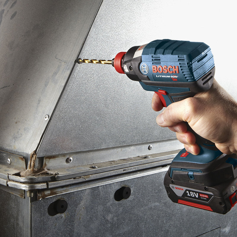 BOSCH TI2137IM 1-Piece 5/32 In. x 3-1/8 In. Titanium Nitride Coated Metal Drill Bit Impact Tough with Impact-Rated Hex Shank Ideal for Heavy-Gauge Carbon Steels, Light Gauge Metal, Hardwood 5/32" Diameter 3-1/8" Length