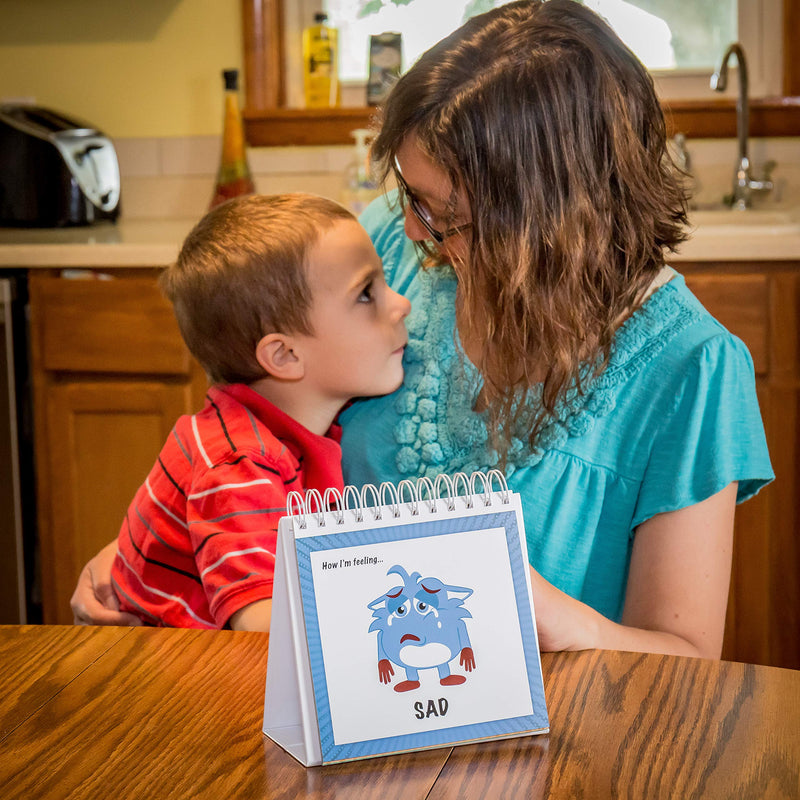 The Original Mood Flipbook for Kids; 20 Different Moods/Emotions; Autism; ADHD; Help Kids Identify Feelings and Make Positive Choices; Laminated Pages (Monster Flipbook) MONSTER (Large - 6.75 x 6.75")