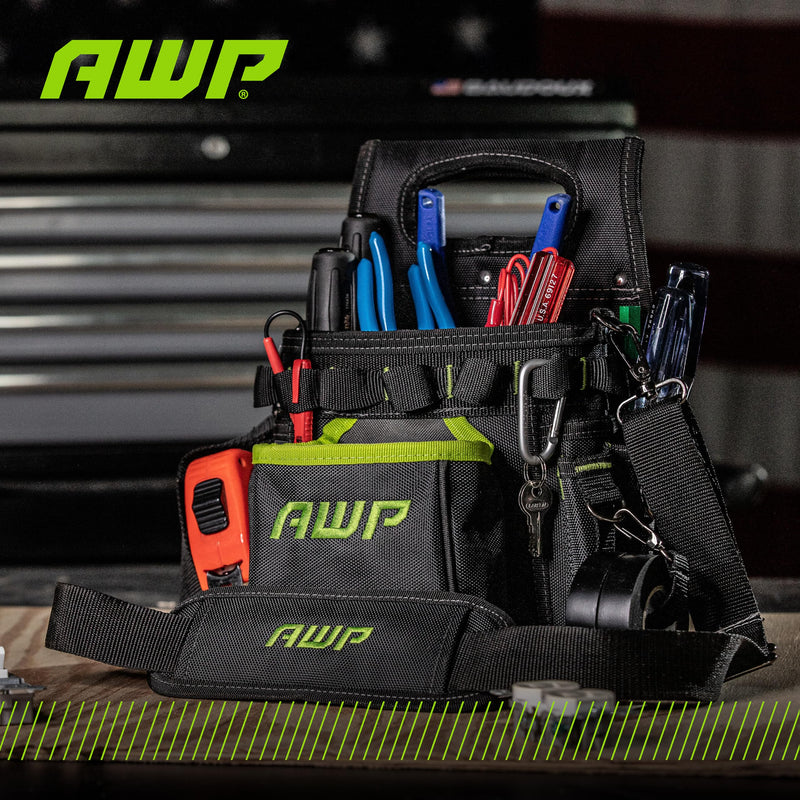 AWP TrapJaw 3-in-1 Electrician Tool Pouch with Spring-Loaded Technology, Designed for Professional Electricians and Maintenance Repair Technicians,Black Portable Tool Box - NewNest Australia