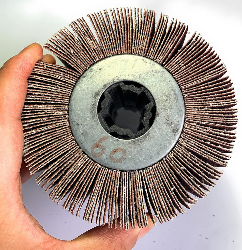 SIGNI Sandpaper Polishing burnishing Drawing Wheel Compatible with Burnishing Machine/Polisher/Sander 120x100mm (60 grit sandpaer) 60 grit sandpaer