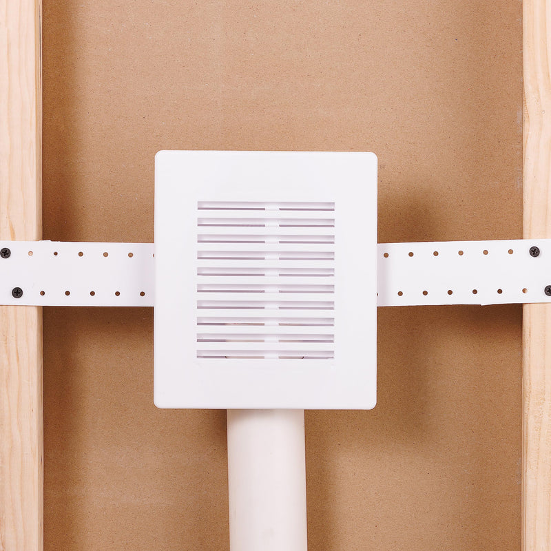 Oatey 39260 Wall Box with Plastic Louvered Faceplate Air Admittance Valve, White