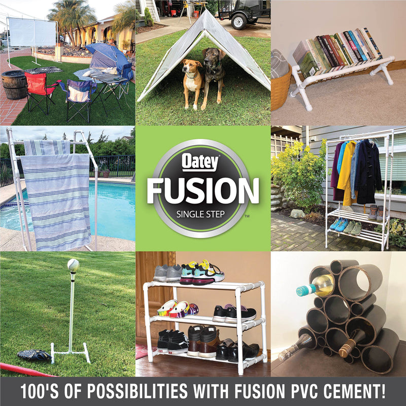 Oatey 32192 Fusion One-Step Self-Priming Medium-Bodied PVC Cement, 10 oz, Clear