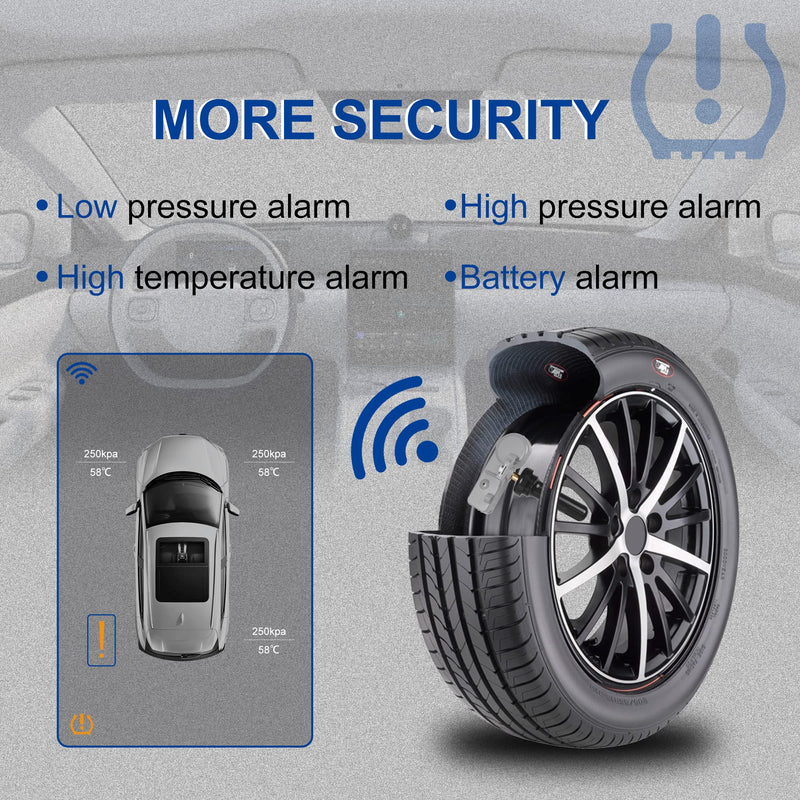 TPMS Sensor 4pcs GM,315Mhz Tire Pressure Monitor Sensors Compatible with GM Chevy Buick GMC Pontiac Hummer Saturn Pontiac Replace OE#13581558 13586335 13598771 13598772 four pieces sensors