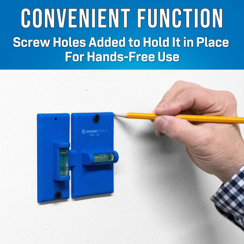 Jonard Tools WTL-12, Wall Box Template and Level for Old Work Electrical Boxes,Blue 1-Gang & 2-Gang