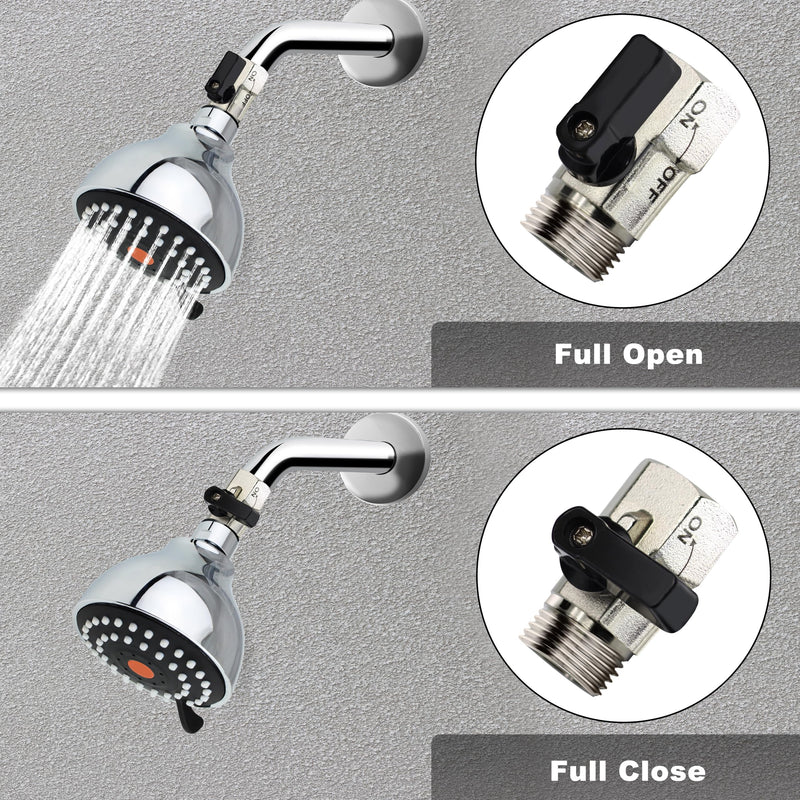 YOO.MEE Shut-Off Brass Ball Valve 1/2'' Standard Connections with Polished Chrome Finish
