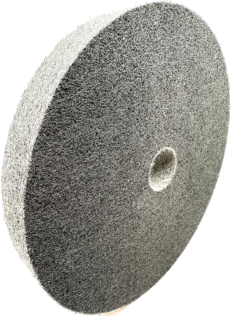 Nylon Fiber Deburring Wheel 8" x 1" x 1-1/4" 7P Hardness 180Grit Silicon Carbide Brushed Polishing Buffing Unitized Wheel for Bench Grinder Buffing Machine with Adapter for 1/2 5/8 3/4 Arbor 8" x 1" x 1-1/4" 7P Hardness 180 Grit