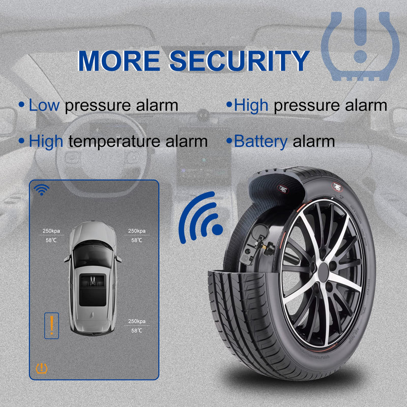 TPMS Sensor 4-Pack GM,315Mhz Tire Pressure Monitor Sensors Compatible with GM Chevy Buick GMC Pontiac Hummer Saturn Replace OE#13581558 13586335 13598771 13598772 13586335 four pieces sensors