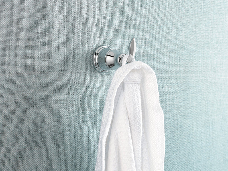 Pfister Avalon Towel Hook, Bathroom Towel Hook, Wall-Mounted, Screw-In, Polished Chrome Finish, BRHCB0C