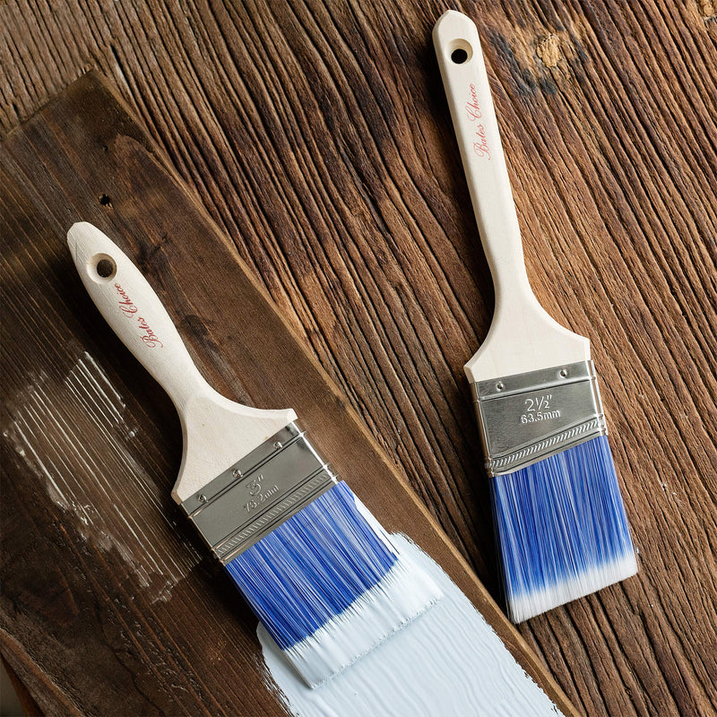 Bates - 2 Pack, Wood Handle, Paint Brushes Set, Professional House, Trim, Sash Paint Brush Wood Handle Angle/Flat 2 Pack, 2.5” & 3”