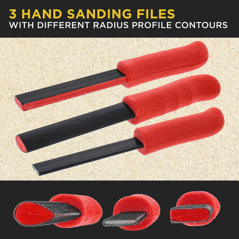 Dura-Gold Sanding Stick Kit with Ergo Handle Red Oval with 40 sheet Sandpaper Starter Kit