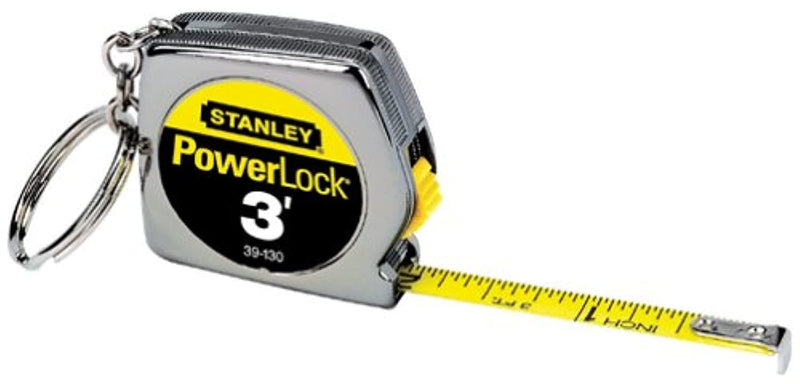 Stanley 39-130 3 x 1/4-Inch PowerLock Key Tape Yellow Keychain