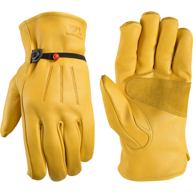 Wells Lamont mens Leather Work Gloves with Wrist Closure DIY Yardwork Construction Motorcycle Large Wells Lamont, Saddletan, Large Pack of 1 US 1132