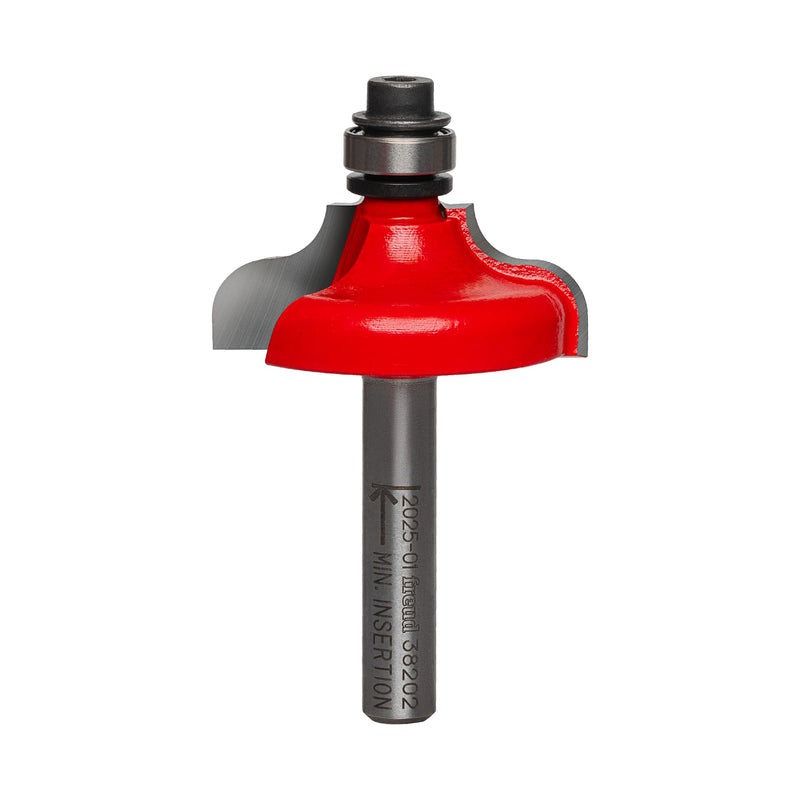 Freud 38-202: 1-1/4" (Dia.) Ogee Fillet Bit with 1/4" Shank, One Size, Perma-shield Coating Red