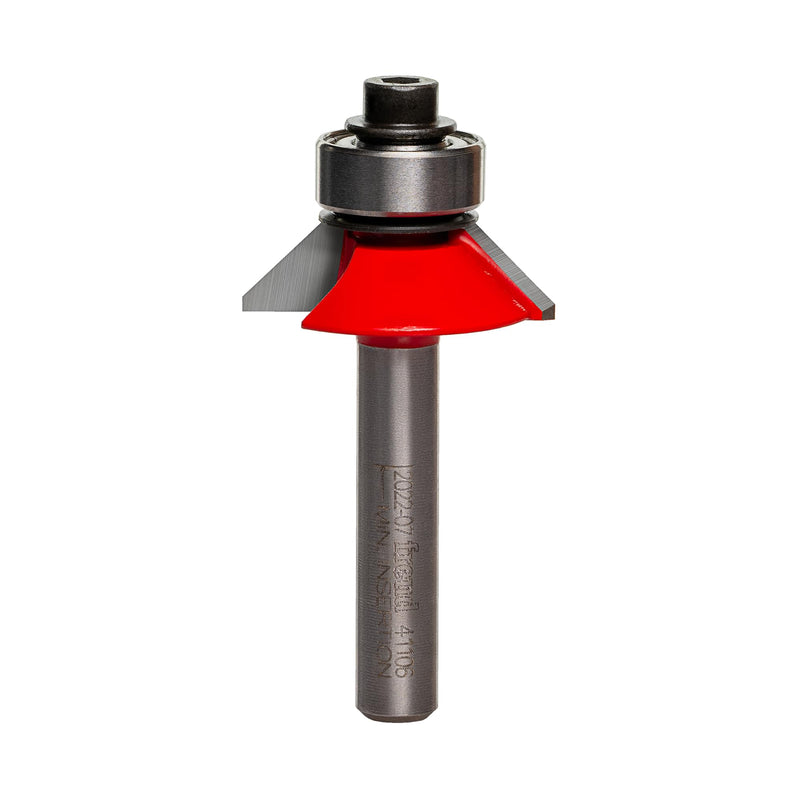 Freud Bevel Trim Bit with Angles from 8° to 45° - Clean Cuts for All Plastic Laminates - 31/32" Diameter, 1/4" Height, 1-7/8" Length, 1/4" Shank - 41-106