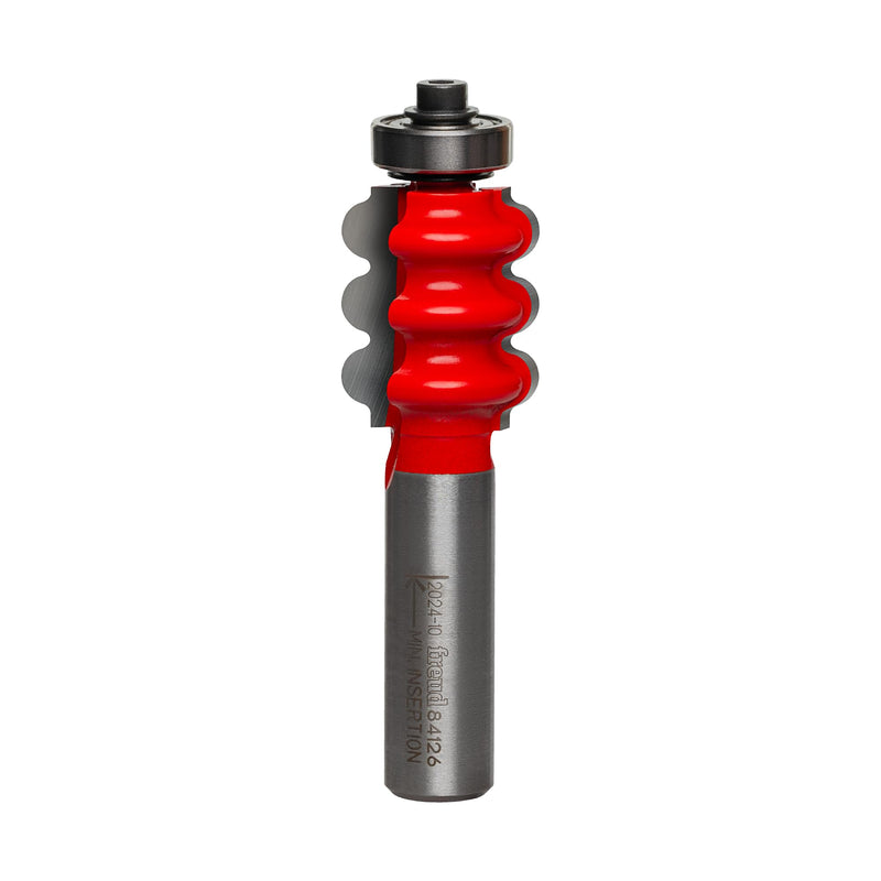 Freud 84-126: 1/8" Radius Triple Beading & Fluting Bit with 1/2" shank, 3" overall length