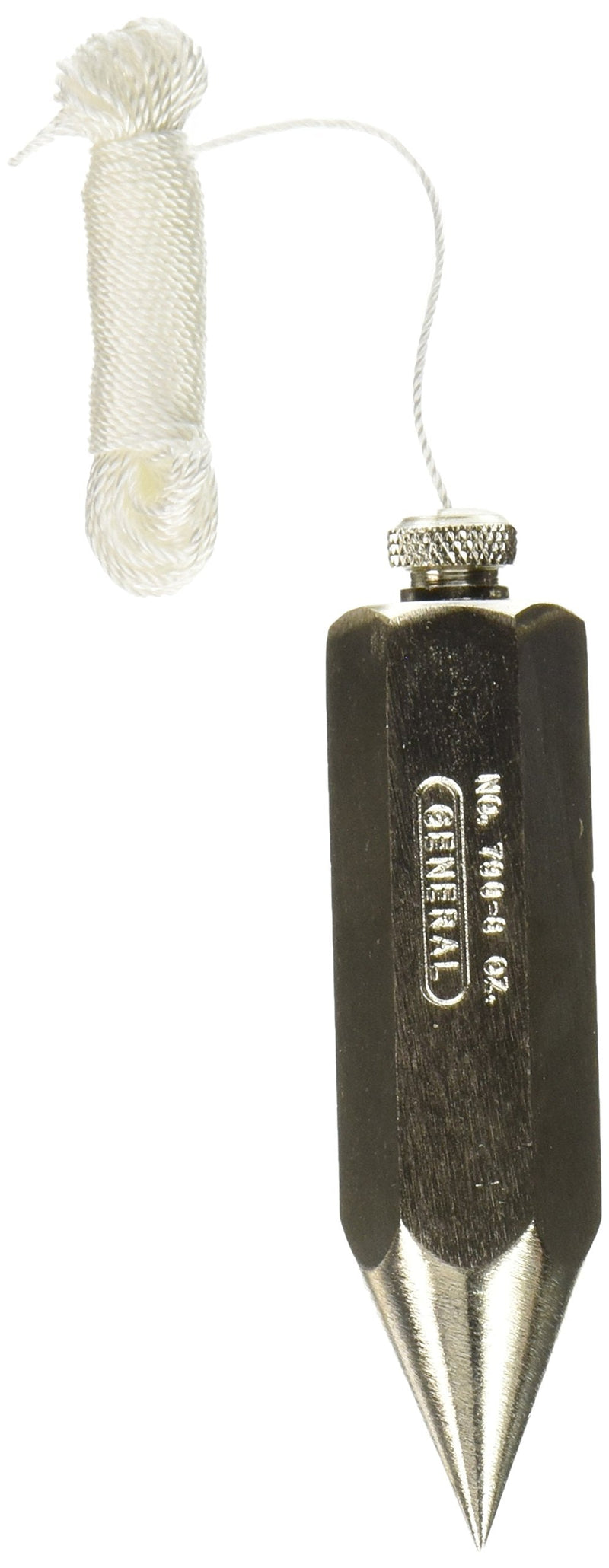 General Tools 790-8 Hexagon Steel Plumb Bob, 8 Ounce 8 Oz Hex Nickel Plated Steel