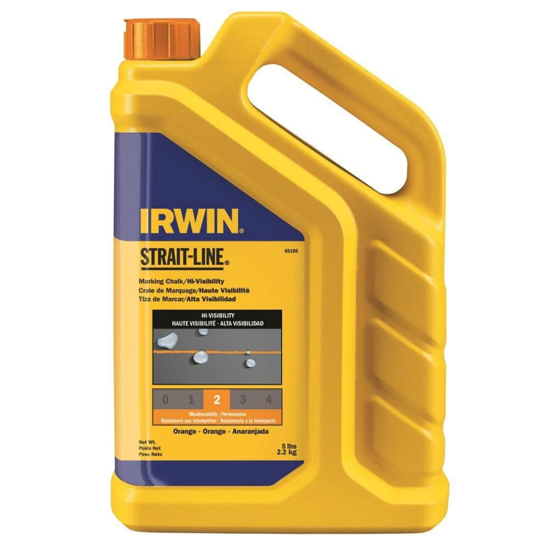 IRWIN Tools STRAIT-LINE Standard Marking Chalk, 5-pound, Fluorescent Orange (65105)