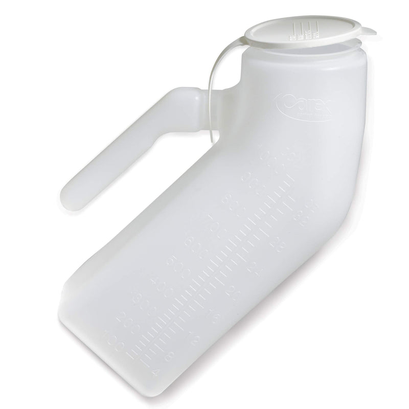 Carex Portable Urinal For Men - Male Urinal and Travel John - Plastic Urinal Opaque 1 Count (Pack of 1)