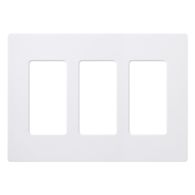 Lutron Claro 3 Gang Decorator/Rocker Wallplate, Gloss, White (1-Pack) | CW-3-WH 1 Pack
