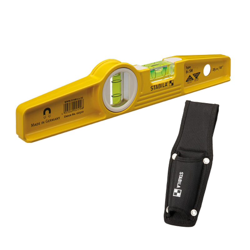 Stabila 81s-10mh Magnetic Level and Holster 2511 1 Yellow/Black