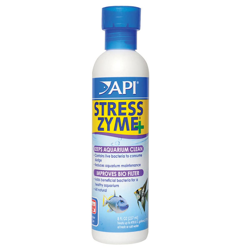 API STRESS ZYME Bacterial cleaner, Freshwater and Saltwater Aquarium Water Cleaning Solution, 8 oz multi natural